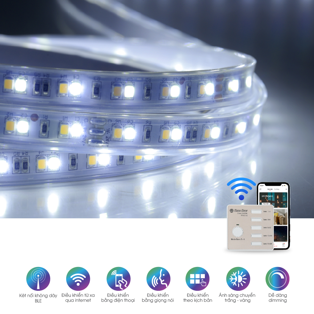Đèn LED dây đổi màu CCT Bluetooth